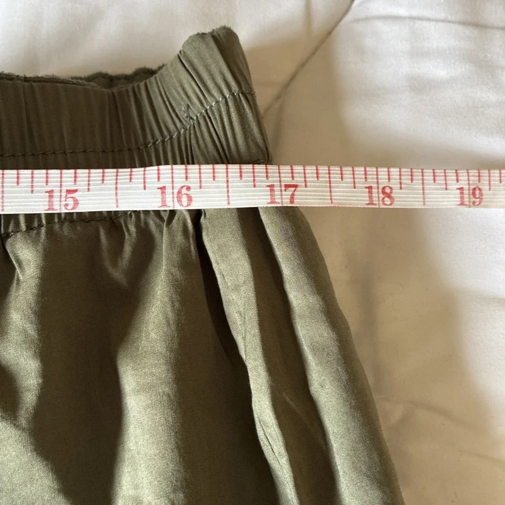 BCBGMAXAZRIA-Olive Green Mora Faux-Suede Pull On Miniskirt Skirt Sz L Boho Chic